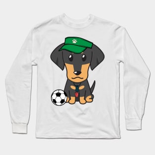 Dachshund Playing Soccer Long Sleeve T-Shirt